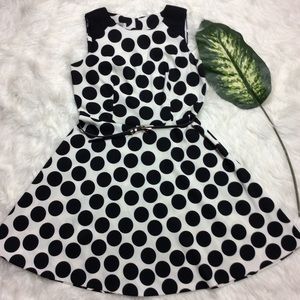 Dressbarn Black/White polka dot dress size 12
